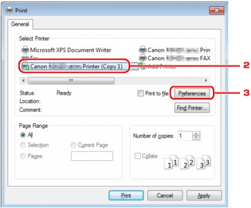 figure:Printer properties dialog box